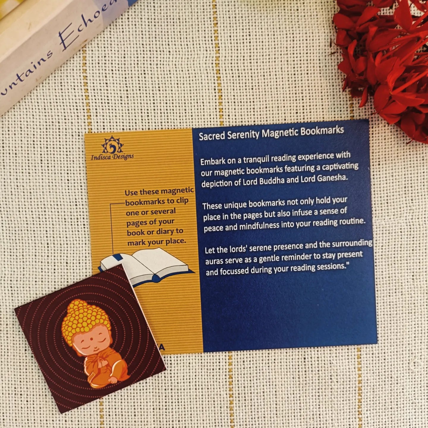 Sacred Serenity themed magnetic bookmarks ( Set of 2 )