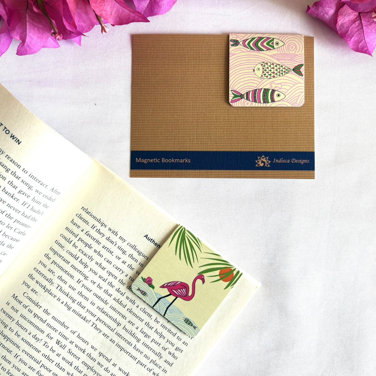 Flamingo Habitat themed magnetic bookmarks (Set of 2)
