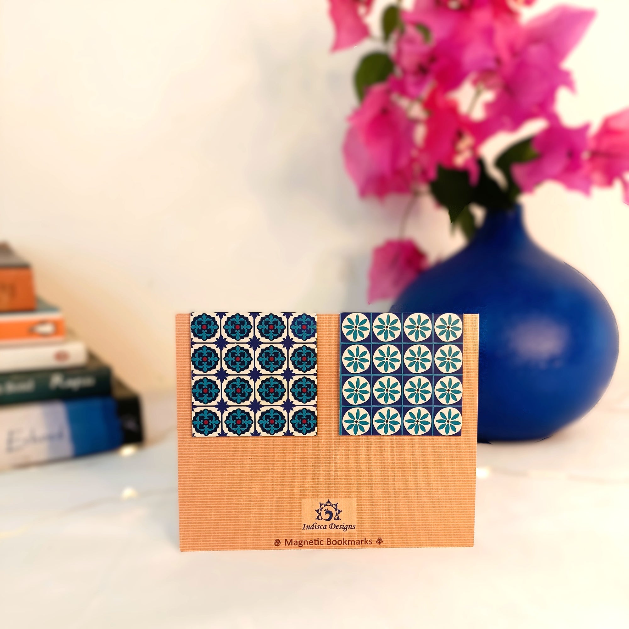 Indigo Bloom Magnetic Bookmarks ( Set of 2 )