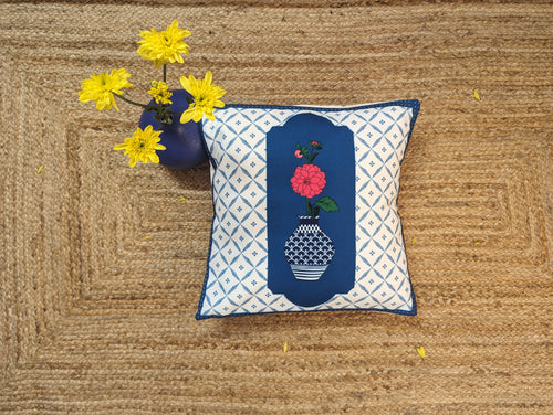 Blue Pottery Cushion Covers - Set of 2
