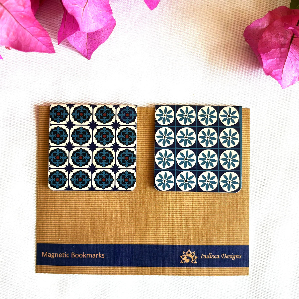 Indigo Bloom Magnetic Bookmarks ( Set of 2 )
