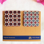 Ajrakh florals magnetic bookmarks | Set of 2