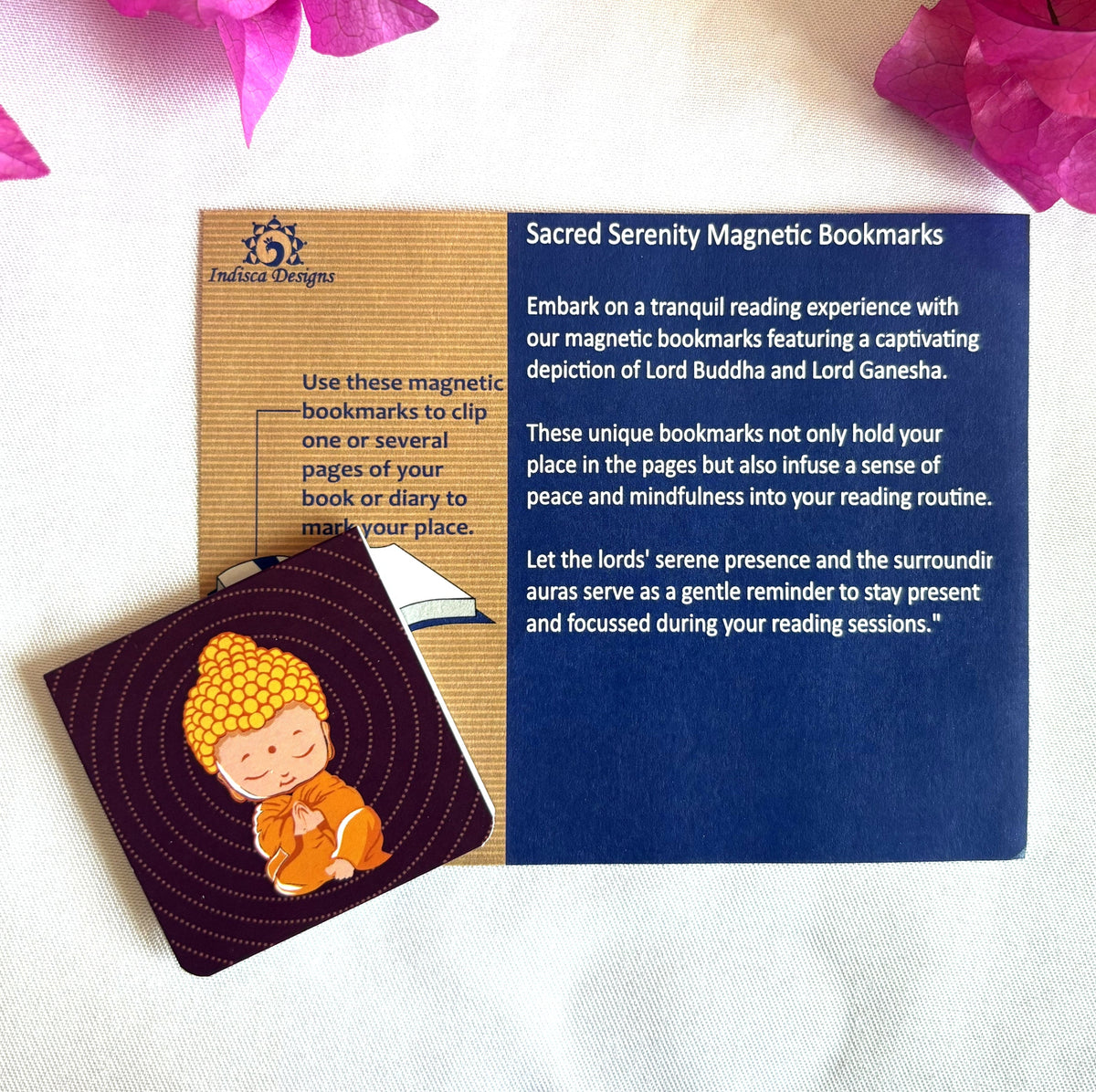 Sacred Serenity themed magnetic bookmarks ( Set of 2 )