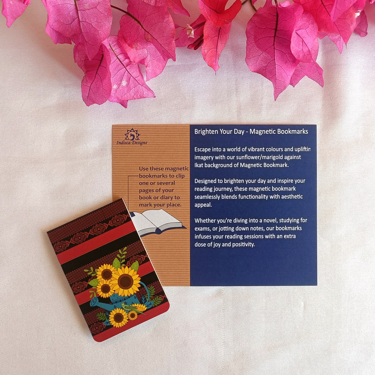 Brighten up your day themed magnetic bookmarks (Set of 2)
