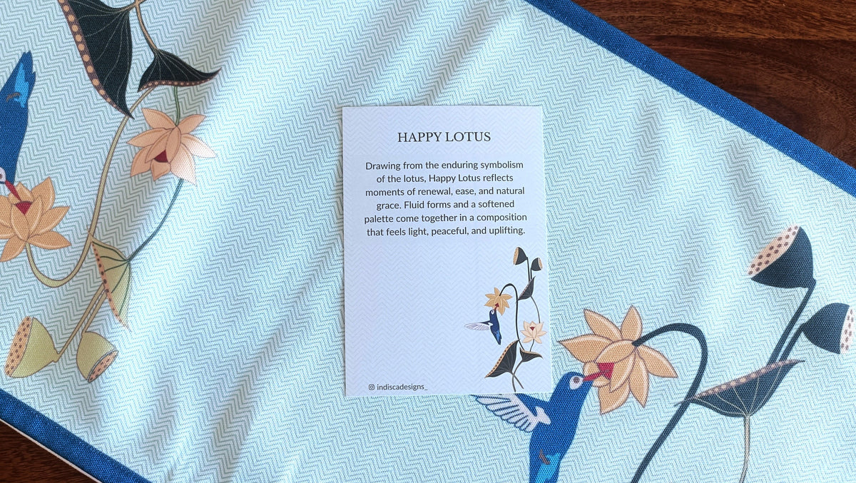 Happy Lotus Table Runner &  Mats Set