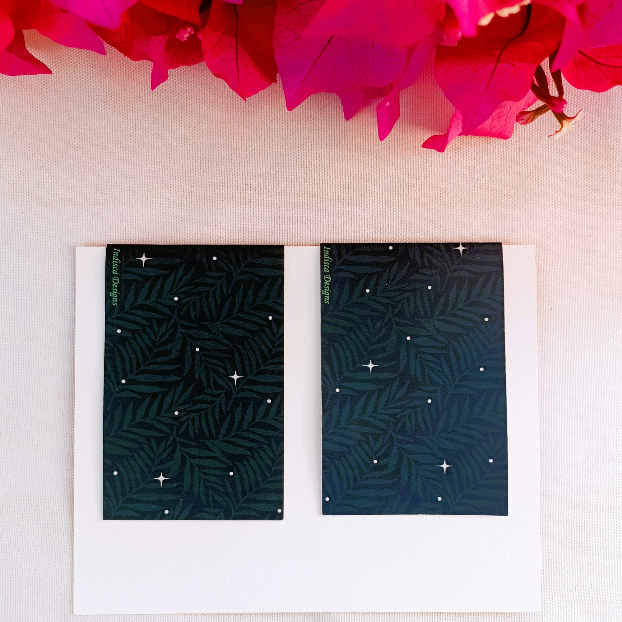 Madhubani tigers under starry night sky( Set of 2 )