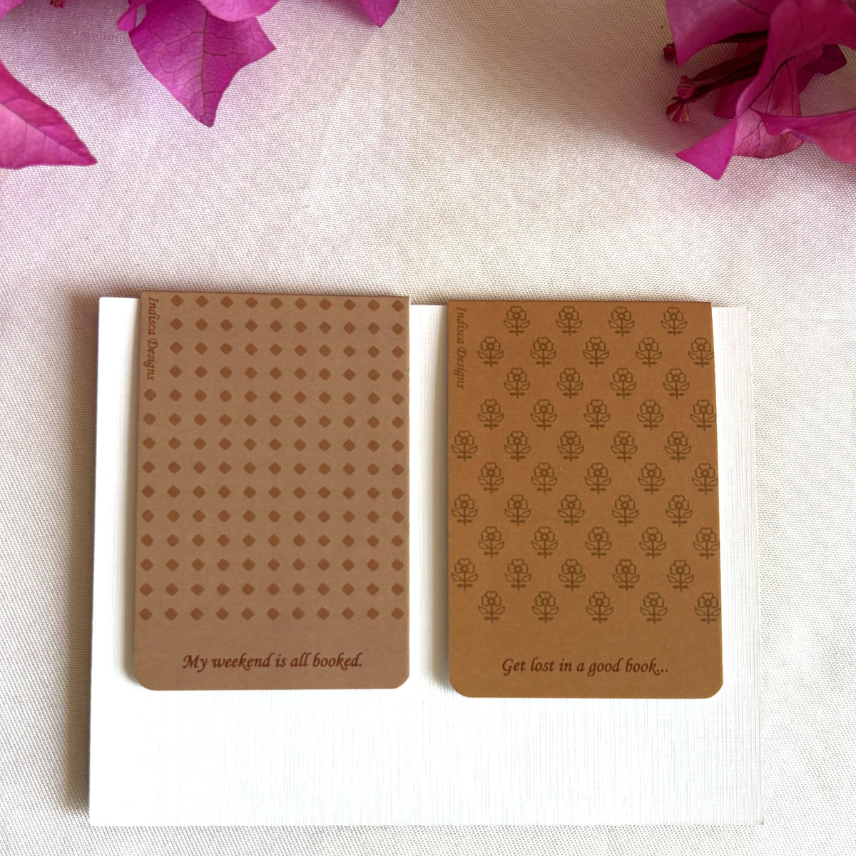 Ajrakh Contemporary Elegance Themed Magnetic Bookmarks | Set Of 2
