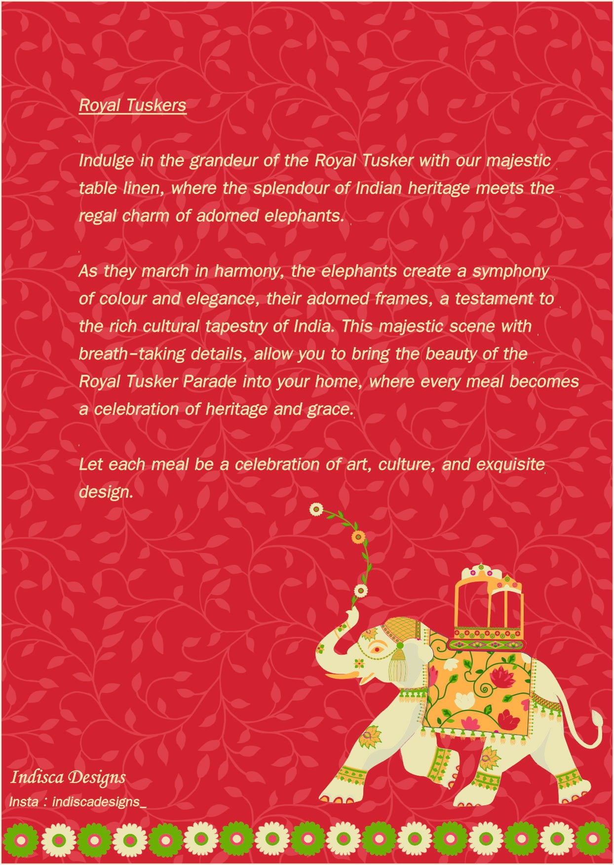 Royal Tuskers Table Runner & Six Mats Set