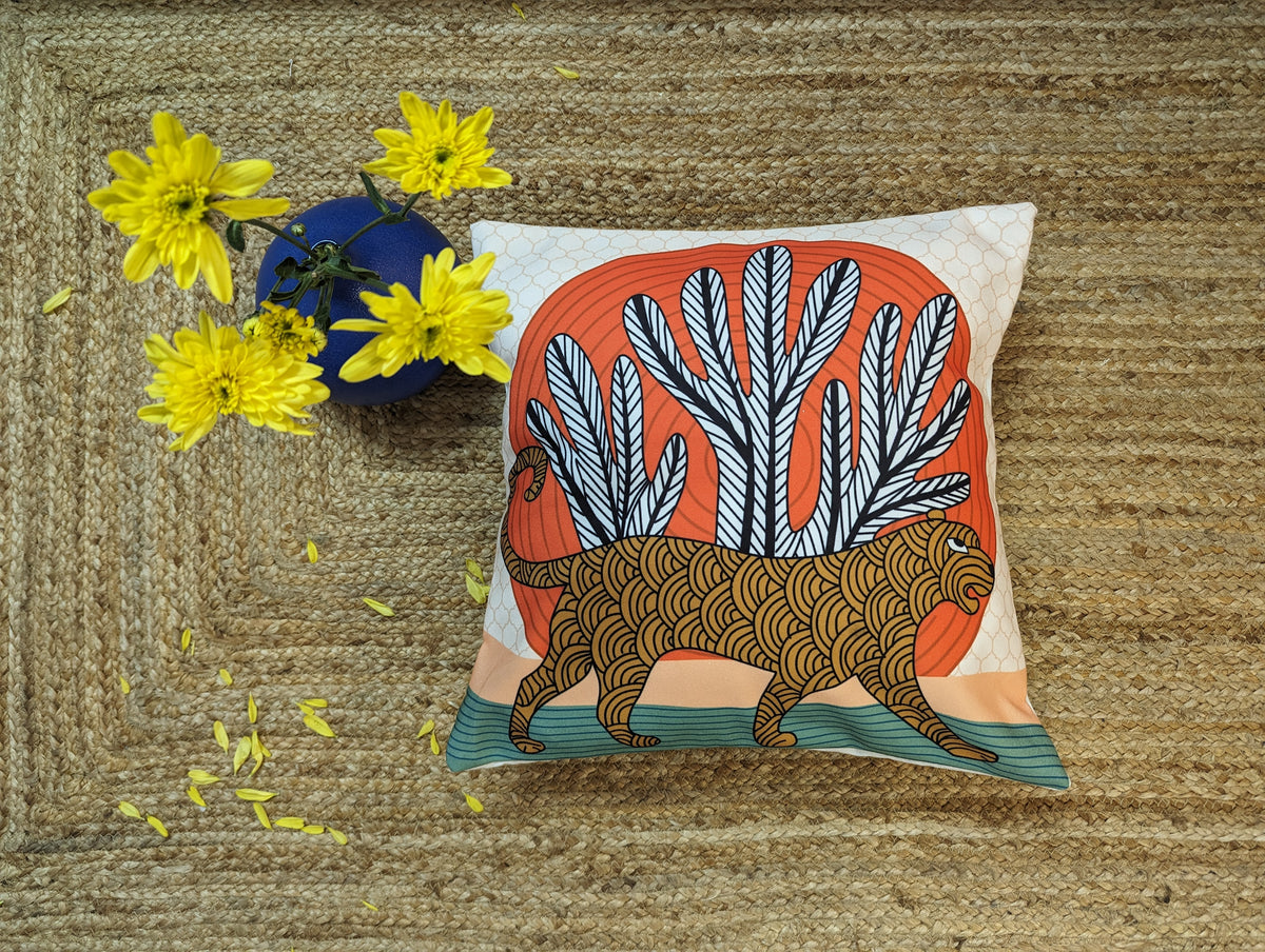 Gond Jungle Delight Cushion Cover Duo