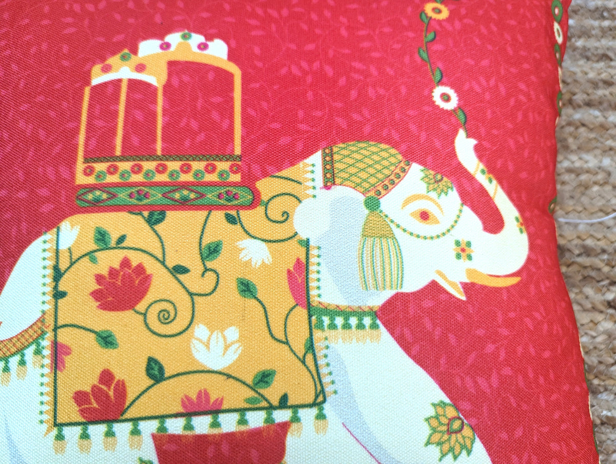 Printed Royal Caravan cushion cover duo in durable thick quality canvas fabric