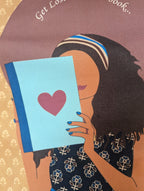 Printed Lost in the book themed cushion cover