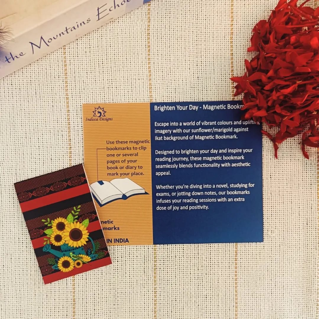 Brighten up your day themed magnetic bookmarks (Set of 2)