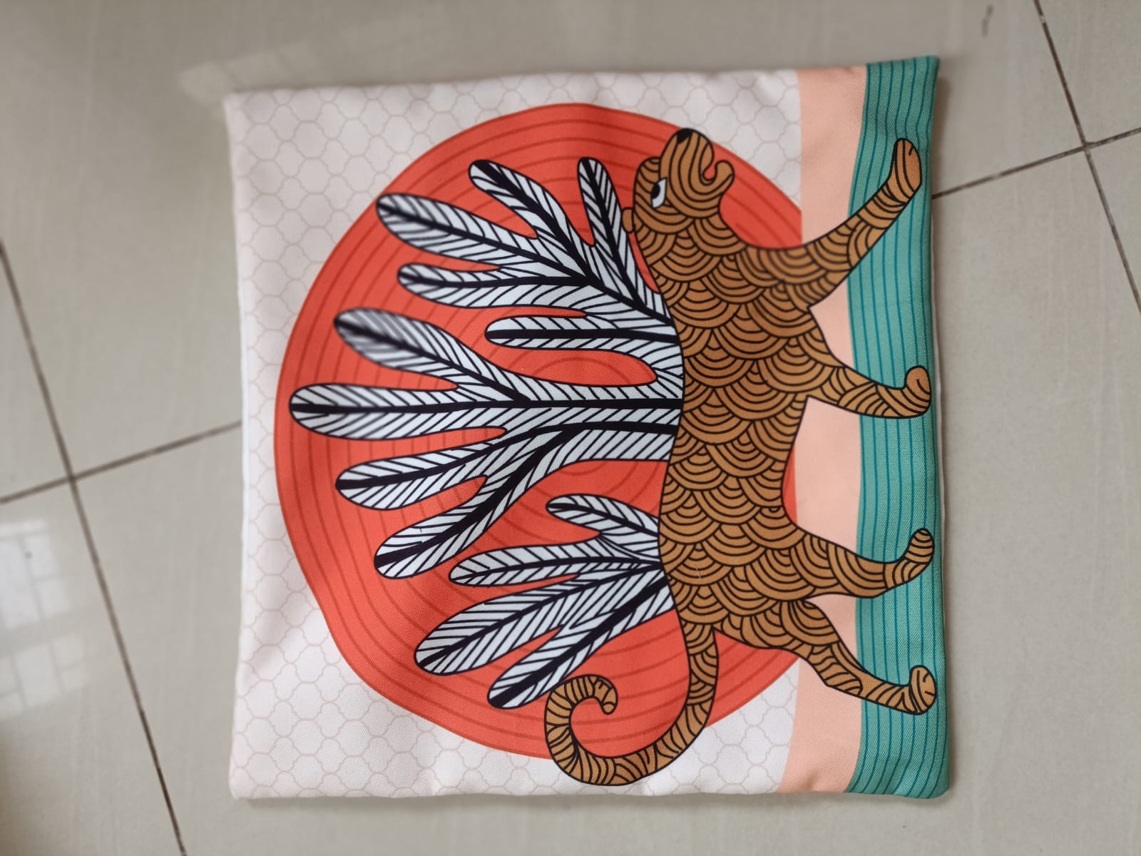 Gond Panther Cushion Cover