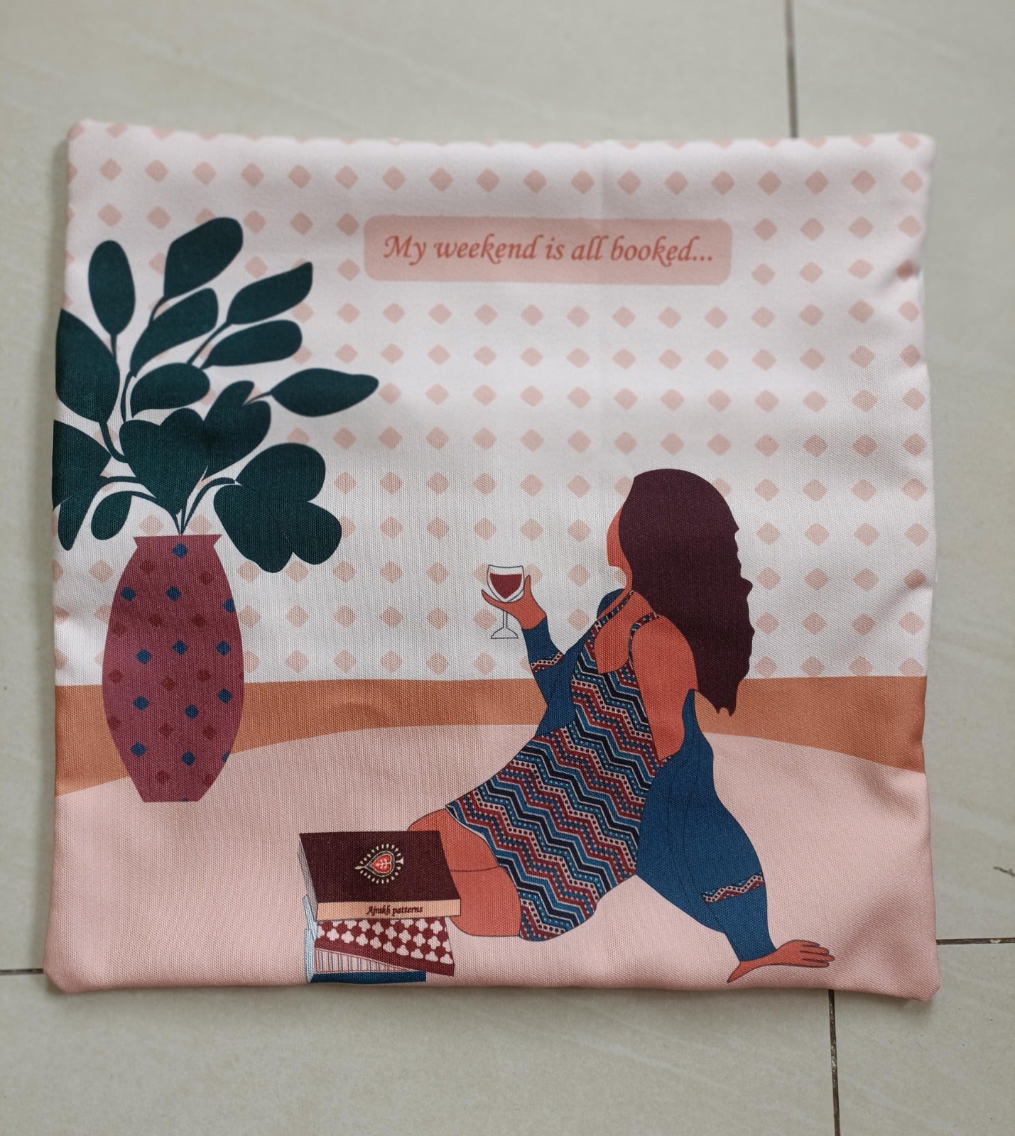 My Weekend in all booked Cushion Cover