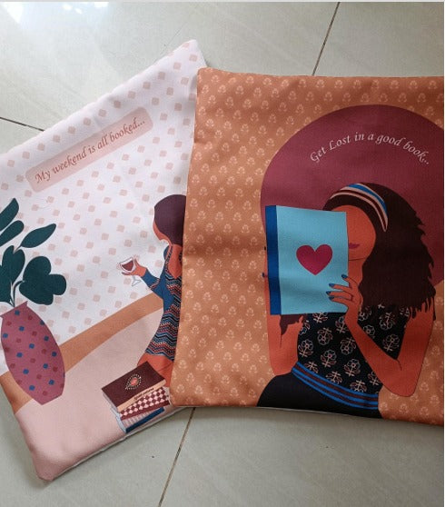 Booklover Retreat Cushion Covers Duo